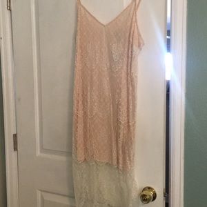 Slip dress with lace overlay